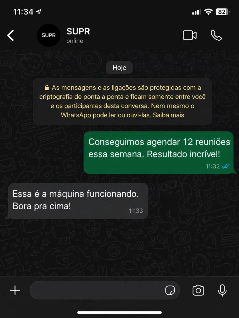 Print de conversa no WhatsApp com o cliente Casa Nova Imóveis